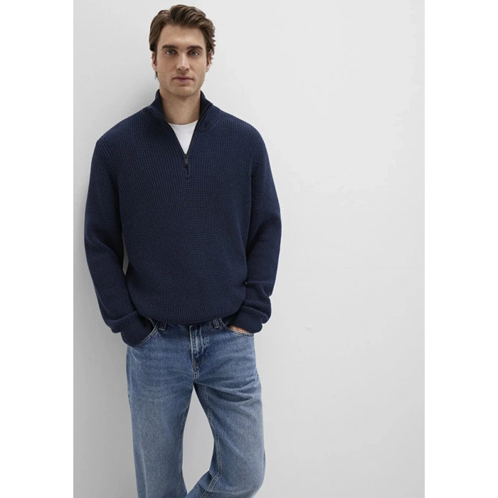 Mavi 0710268 Yarim Fermuarli Erkek Triko - Lacivert