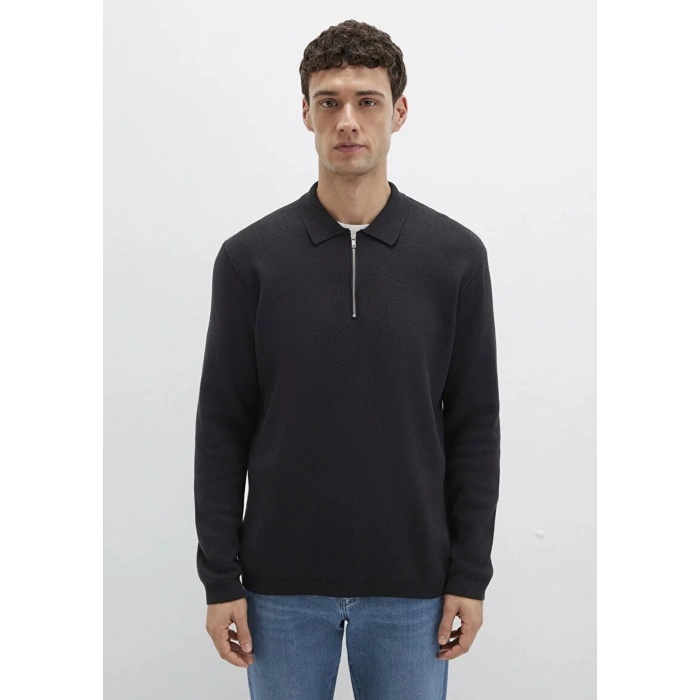 Mavi 0710337 Yarim Fermuarli Erkek Triko - Siyah