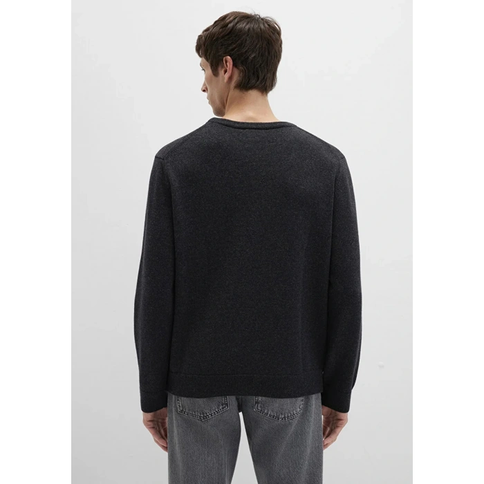 Mavi 0710370 0 Yaka Erkek Triko - Antrasit