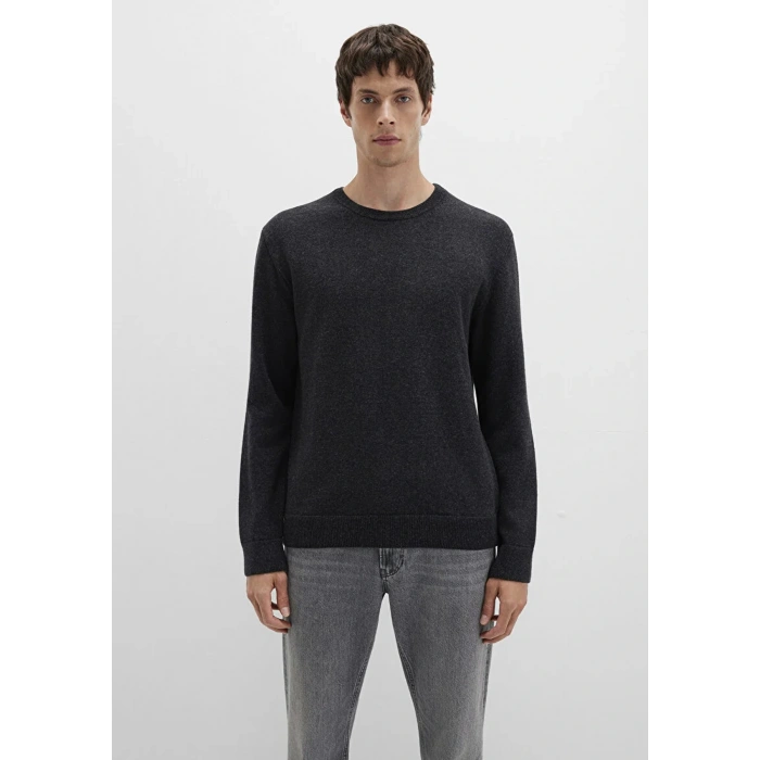 Mavi 0710370 0 Yaka Erkek Triko - Antrasit