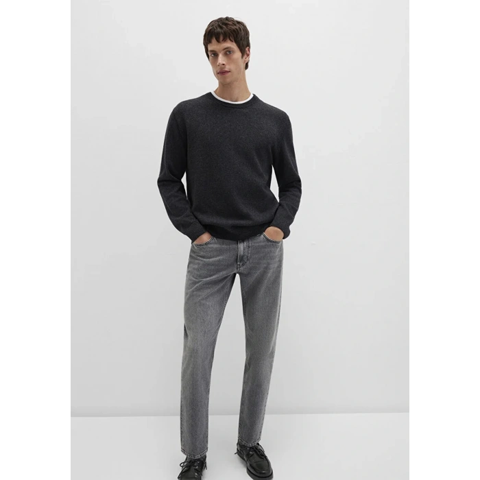 Mavi 0710370 0 Yaka Erkek Triko - Antrasit