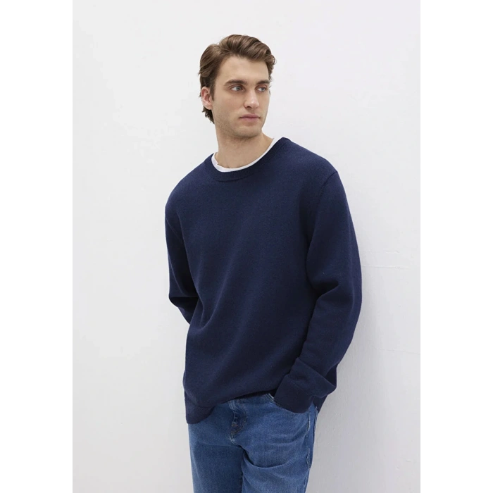 Mavi 0710370 0 Yaka Erkek Triko - Lacivert