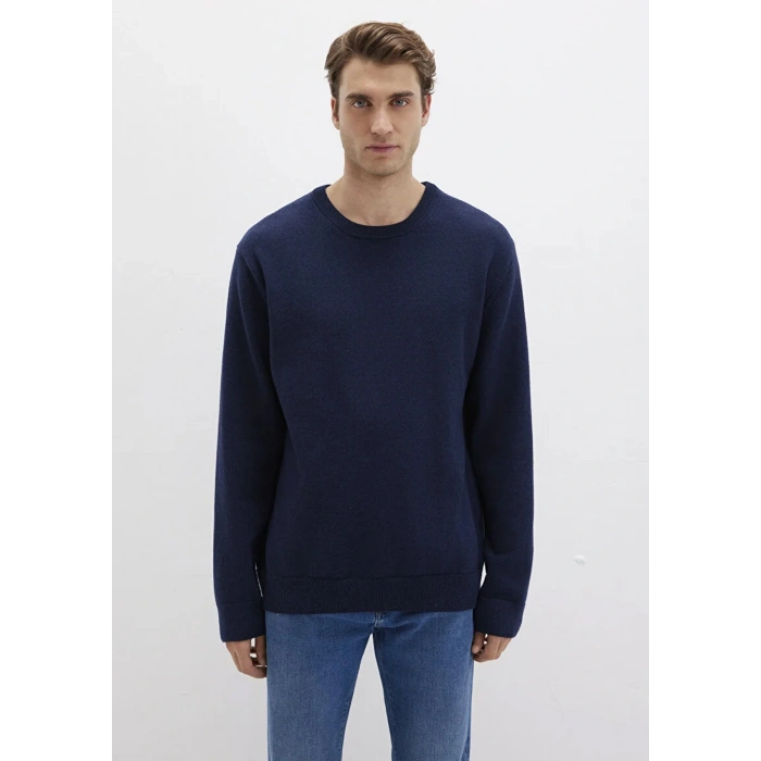 Mavi 0710370 0 Yaka Erkek Triko - Lacivert