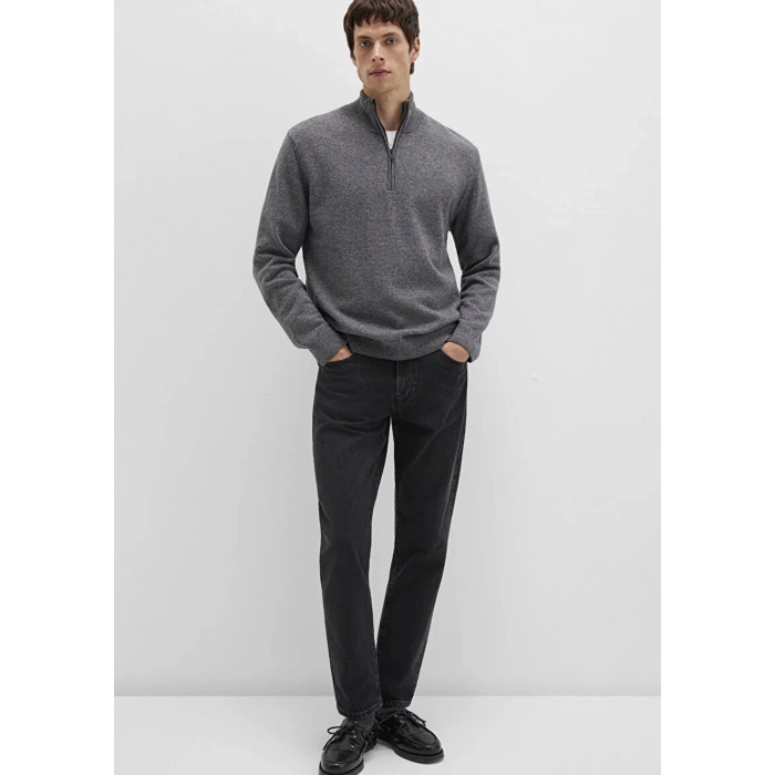 Mavi 0710371 Yarim Fermuarli Erkek Triko - Gri