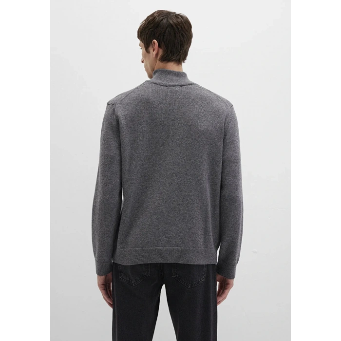 Mavi 0710371 Yarim Fermuarli Erkek Triko - Gri