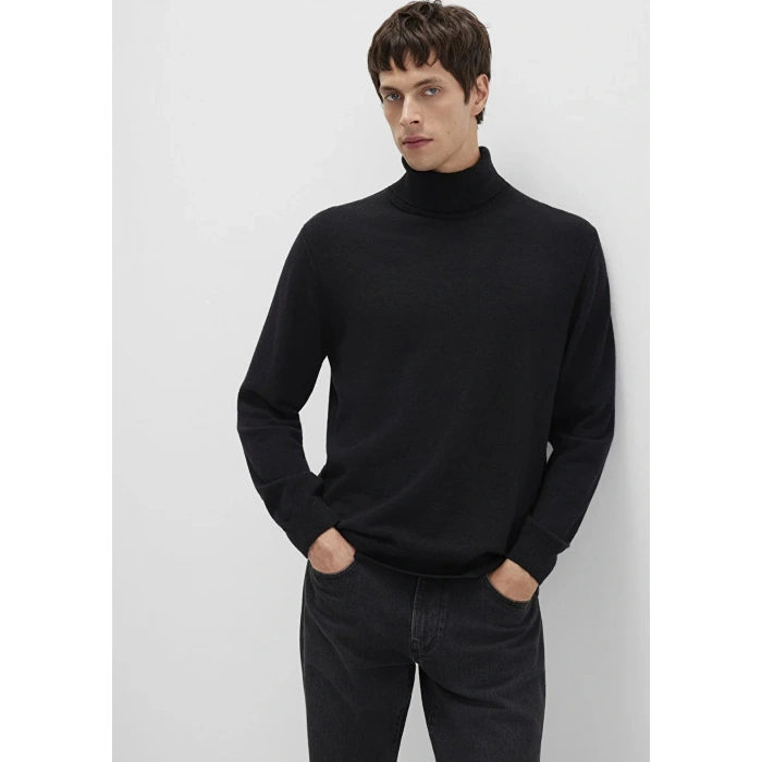 Mavi 0710372 Balikci Yaka Erkek Triko - Siyah