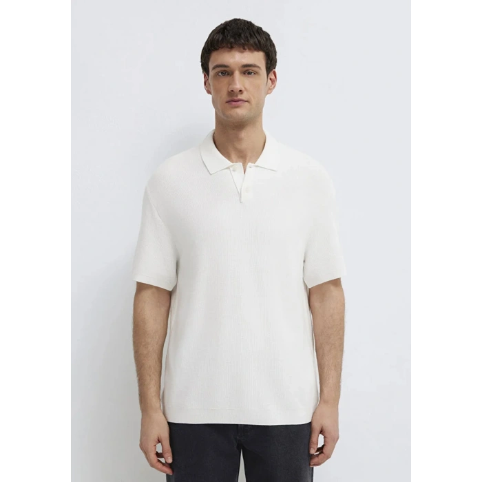 Mavi 0710397 Yakali Erkek Tshirt - Ekru