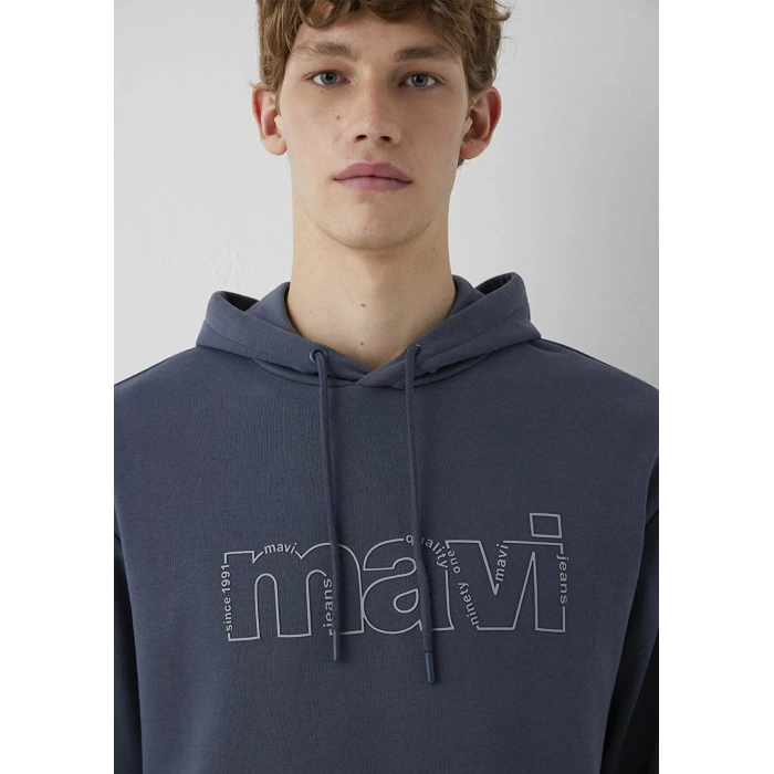 Mavi 0s10196 Kapsonlu Erkek Sweat - Kursun Rengi
