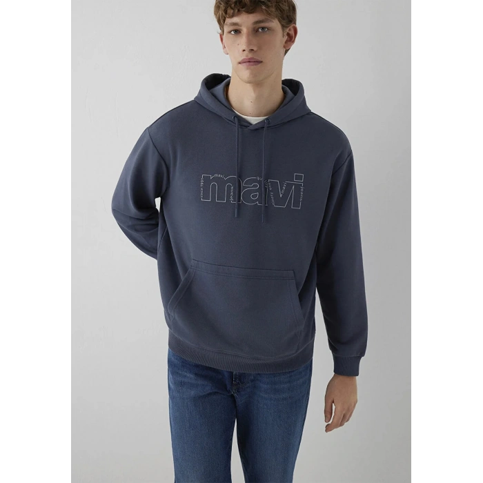 Mavi 0s10196 Kapsonlu Erkek Sweat - Kursun Rengi