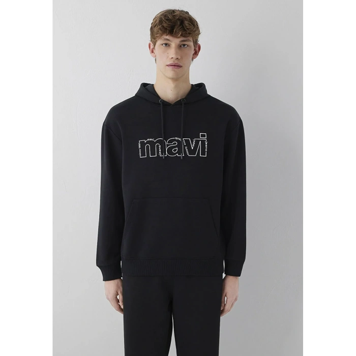 Mavi 0s10196 Kapsonlu Erkek Sweat - Siyah