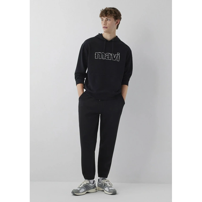 Mavi 0s10196 Kapsonlu Erkek Sweat - Siyah