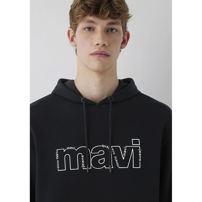Mavi 0s10196 Kapsonlu Erkek Sweat - Siyah