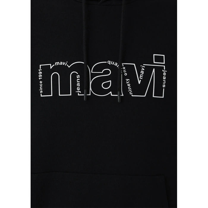 Mavi 0s10196 Kapsonlu Erkek Sweat - Siyah