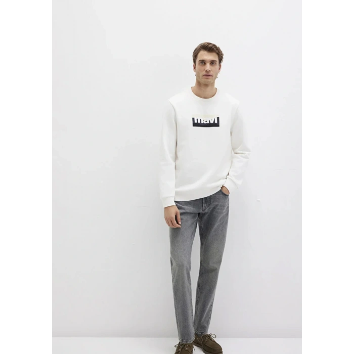 Mavi 0s10203 0 Yaka Erkek Sweat - Ekru