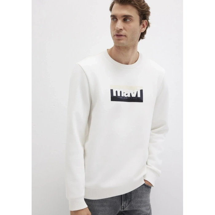 Mavi 0s10203 0 Yaka Erkek Sweat - Ekru