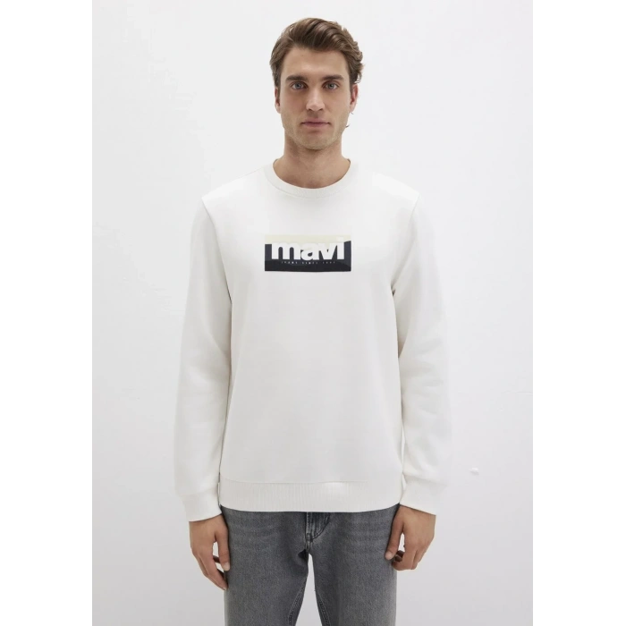 Mavi 0s10203 0 Yaka Erkek Sweat - Ekru