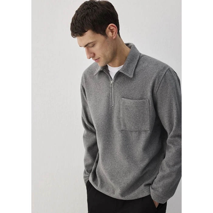 Mavi 0s10265 Erkek Sweat - Gri Melanj