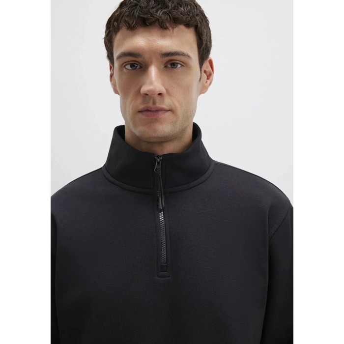 Mavi 0s10278 Yarim Fermuarli Erkek Sweat - Siyah