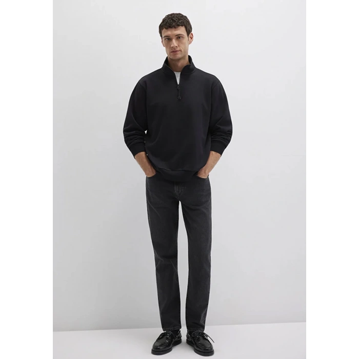 Mavi 0s10278 Yarim Fermuarli Erkek Sweat - Siyah