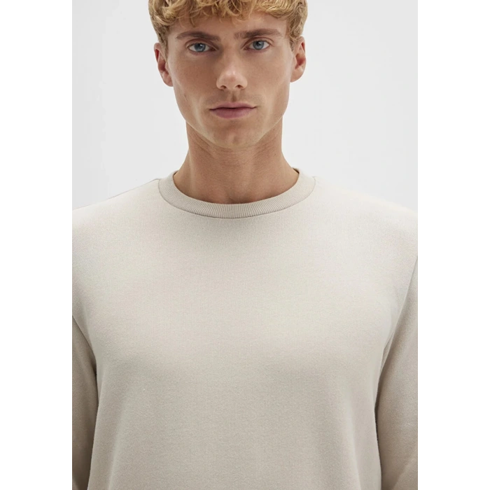 Mavi 0s10457 0 Yaka Erkek Sweat - Bej