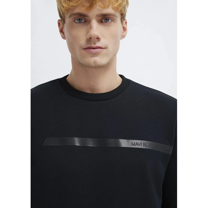 Mavi 0s10528 0 Yaka Erkek Sweat - Siyah