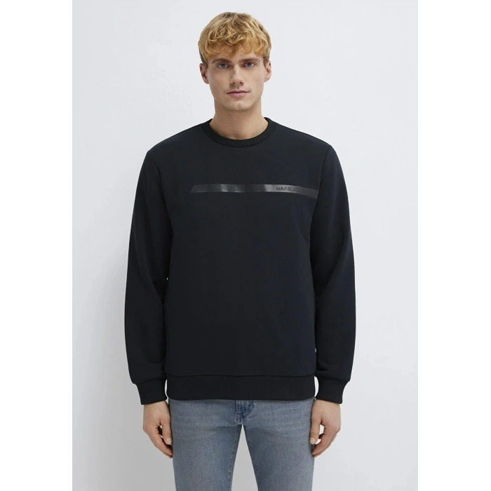 Mavi 0s10528 0 Yaka Erkek Sweat - Siyah