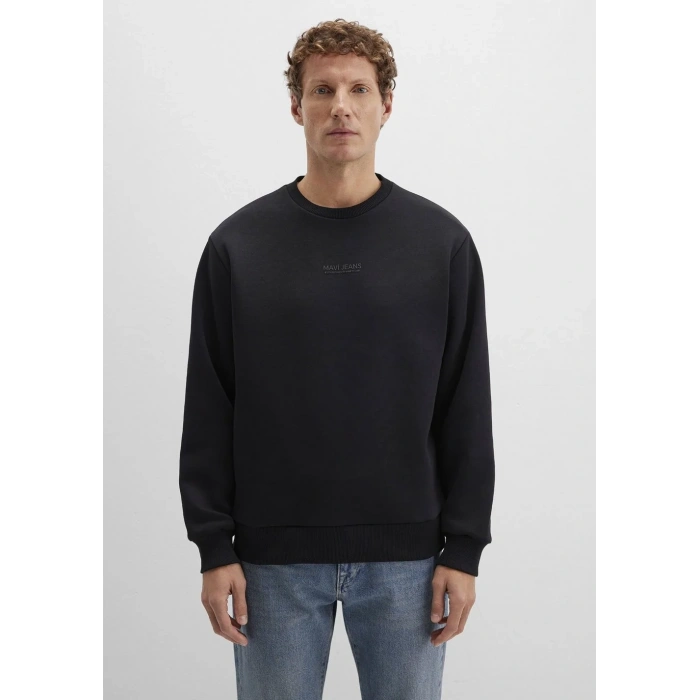 Mavi 0s10586 0 Yaka Erkek Sweat - Siyah