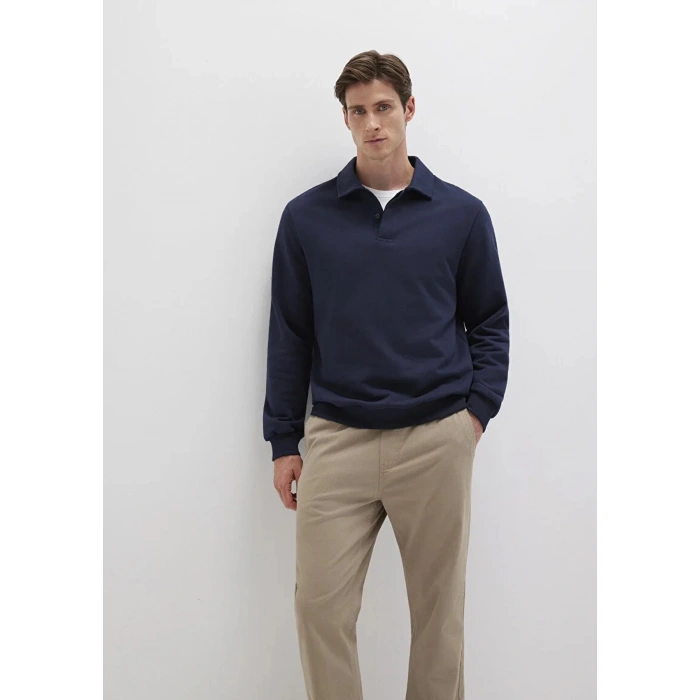 Mavi 10420 Polo Yaka 2 Dugmeli Uzun Kol Sweat - Lacivert