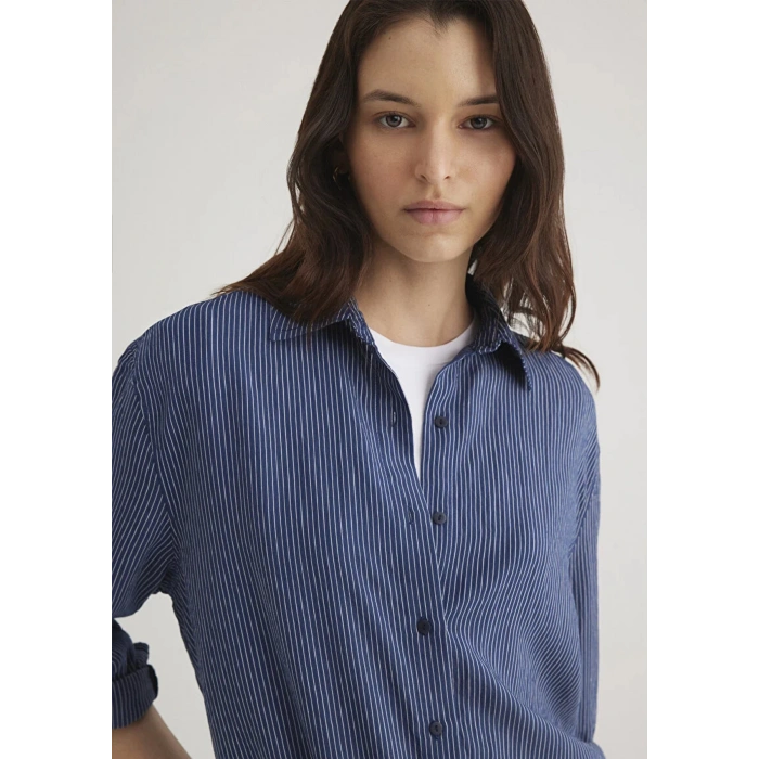 Mavi 1210683 Kadin Gomlek - Lacivert Cizg