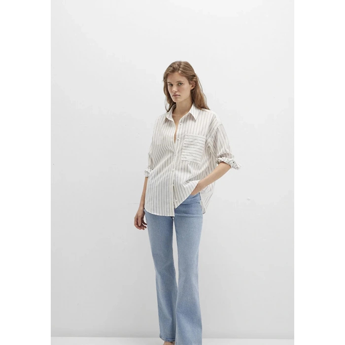 Mavi 1211201 Kadin Gomlek - Bej Cizgili