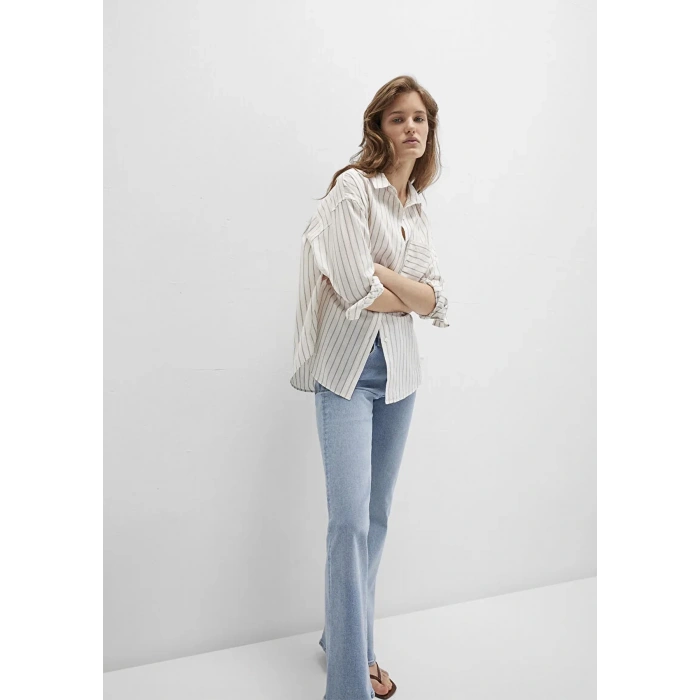 Mavi 1211201 Kadin Gomlek - Bej Cizgili