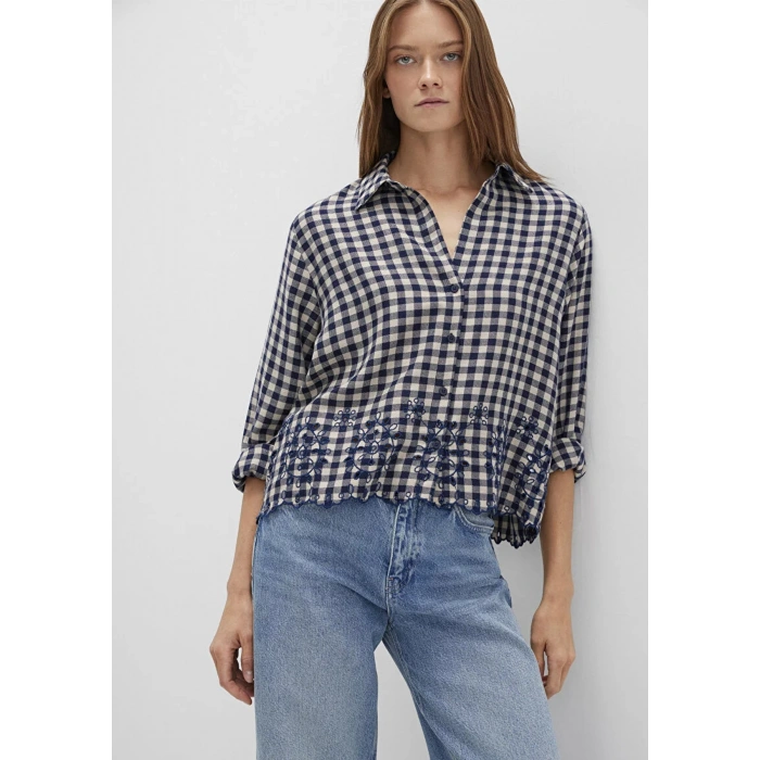 Mavi 1211298 Kadin Gomlek - Lacivert Bej