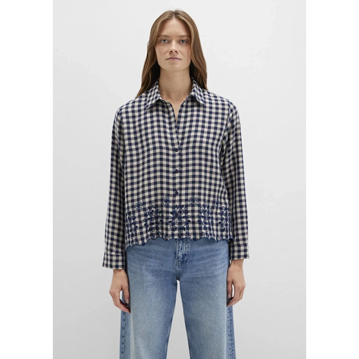 Mavi 1211298 Kadin Gomlek - Lacivert Bej