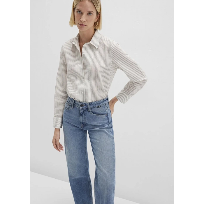 Mavi 1211353 Kadin Gomlek - Bej Cizgili