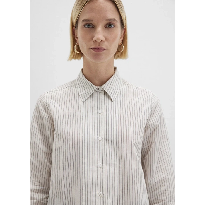 Mavi 1211353 Kadin Gomlek - Bej Cizgili