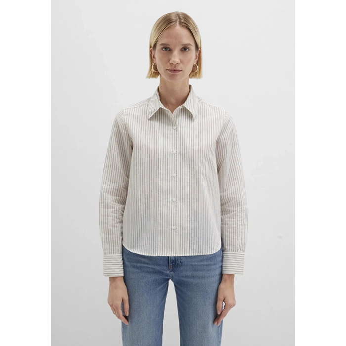 Mavi 1211353 Kadin Gomlek - Bej Cizgili