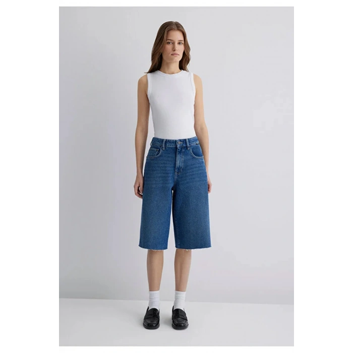 Mavi 1410171 5 Cep Diz Alti Kadin Kot Sort - Lacivert