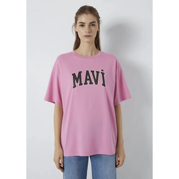 Mavi 1600843 0 Yaka Kadin Tshirt - Fusya