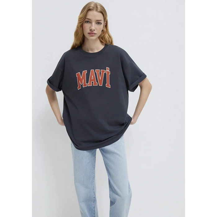 Mavi 1600843 0 Yaka Kadin Tshirt - Lacivert