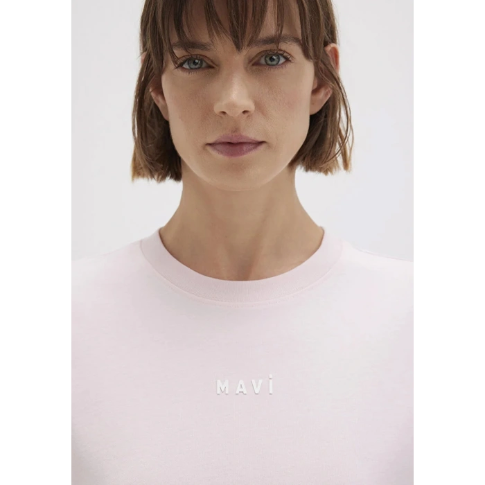 Mavi 1612518 0 Yaka Kadin Tshirt - Pembe