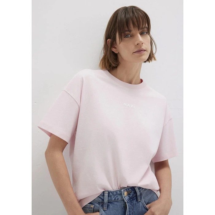 Mavi 1612518 0 Yaka Kadin Tshirt - Pembe