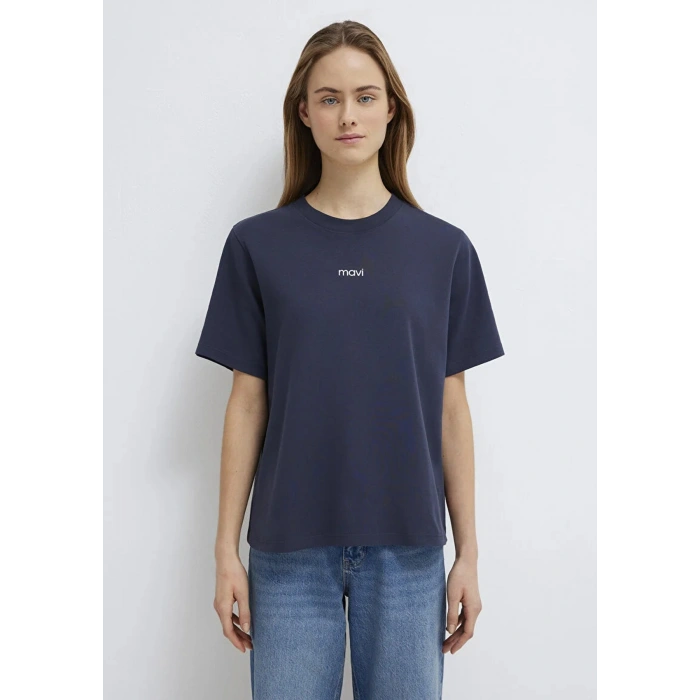 Mavi 1612829 0 Yaka Kadin Tshirt - Lacivert