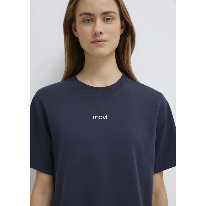 Mavi 1612829 0 Yaka Kadin Tshirt - Lacivert