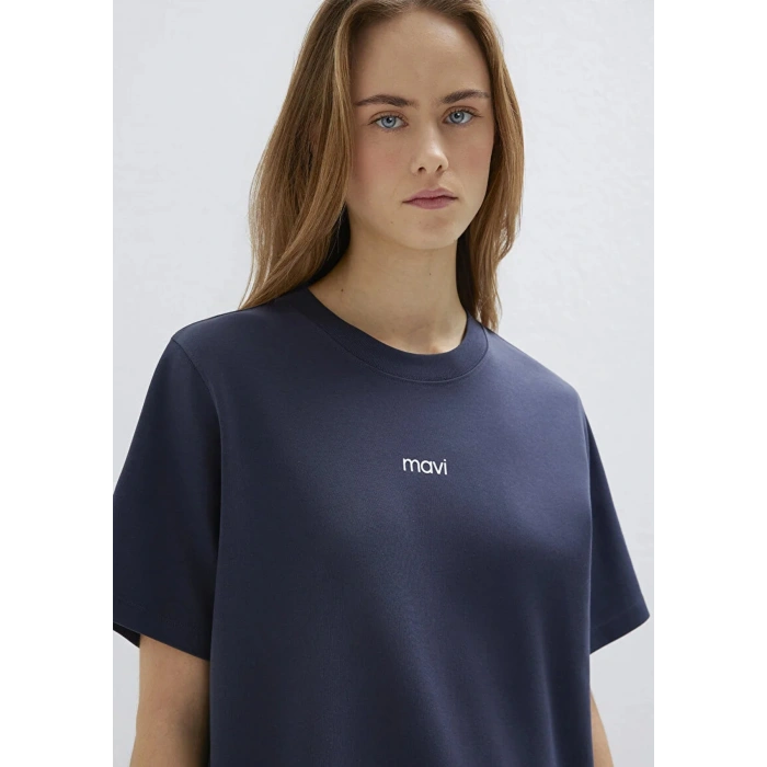 Mavi 1612829 0 Yaka Kadin Tshirt - Lacivert