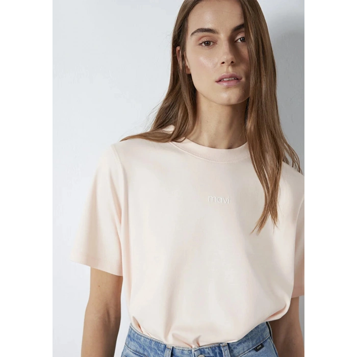 Mavi 1612829 0 Yaka Kadin Tshirt - Yavru Agzi