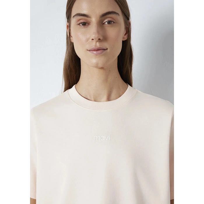 Mavi 1612829 0 Yaka Kadin Tshirt - Yavru Agzi