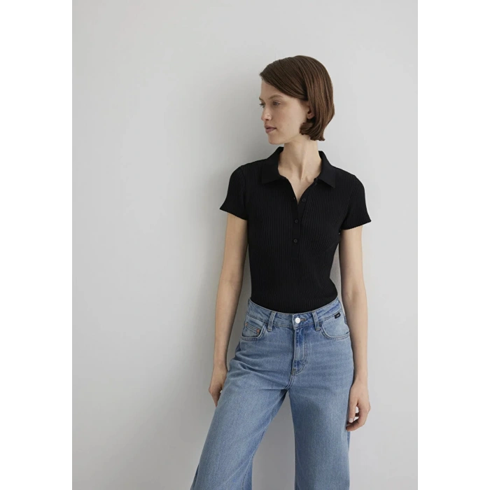 Mavi 1613120 Yakali Kadin Body - Siyah