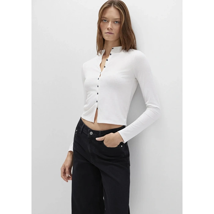 Mavi 1613695 Komple Dugmeli Kadin Body - Beyaz