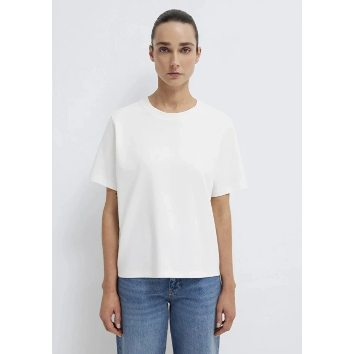 Mavi 1613820 0 Yaka Kadin Tshirt - Beyaz