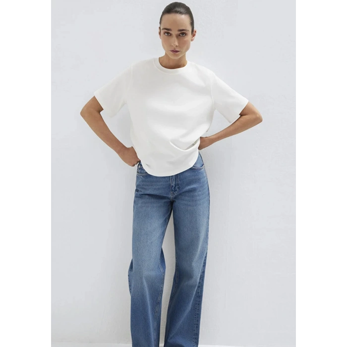 Mavi 1613820 0 Yaka Kadin Tshirt - Beyaz